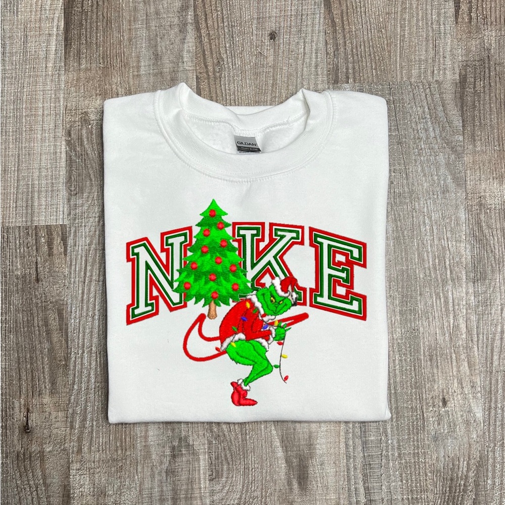Nike grinch embroidered Christmas sweatshirt crewneck